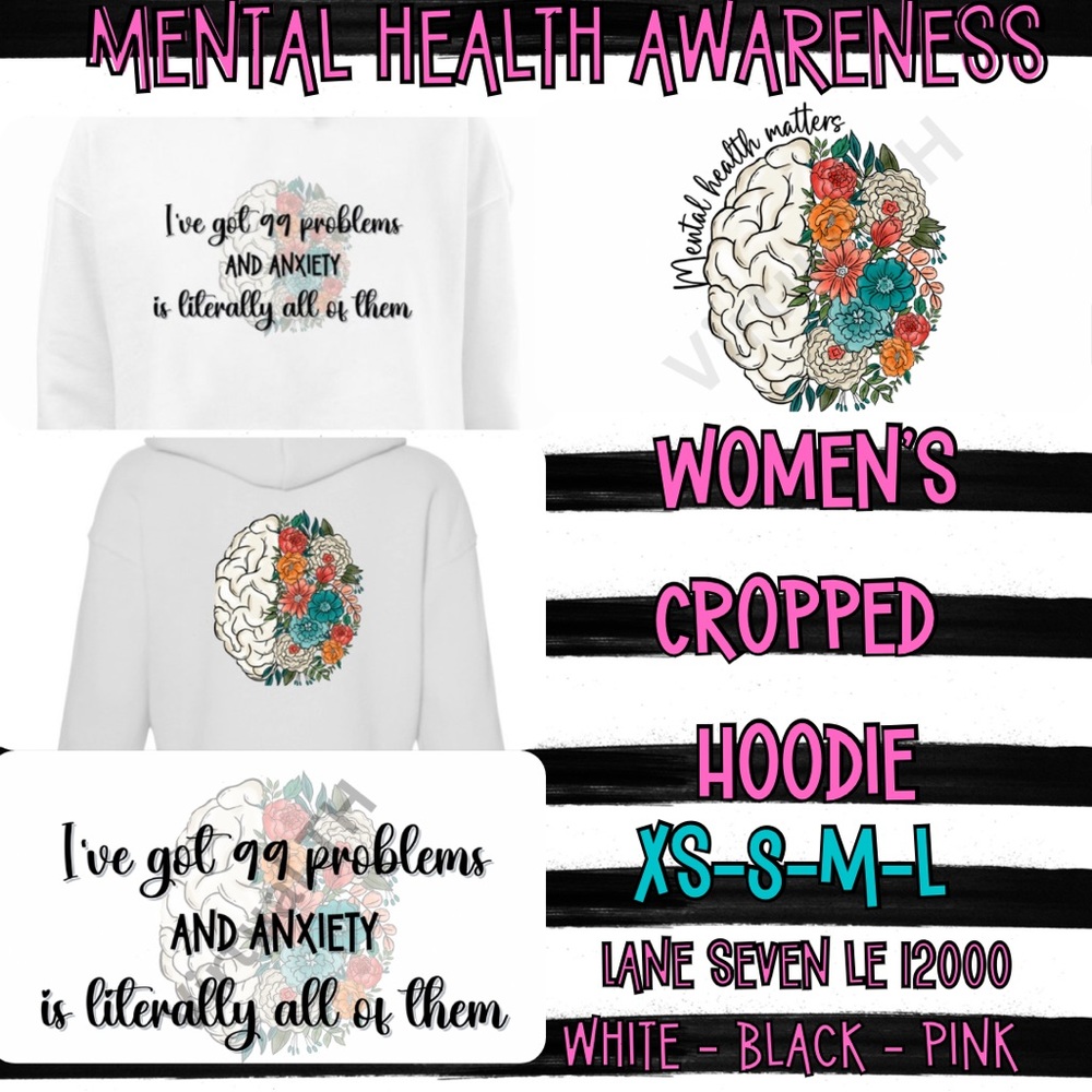 Mental Health Awareness Cropped women’s hoodie